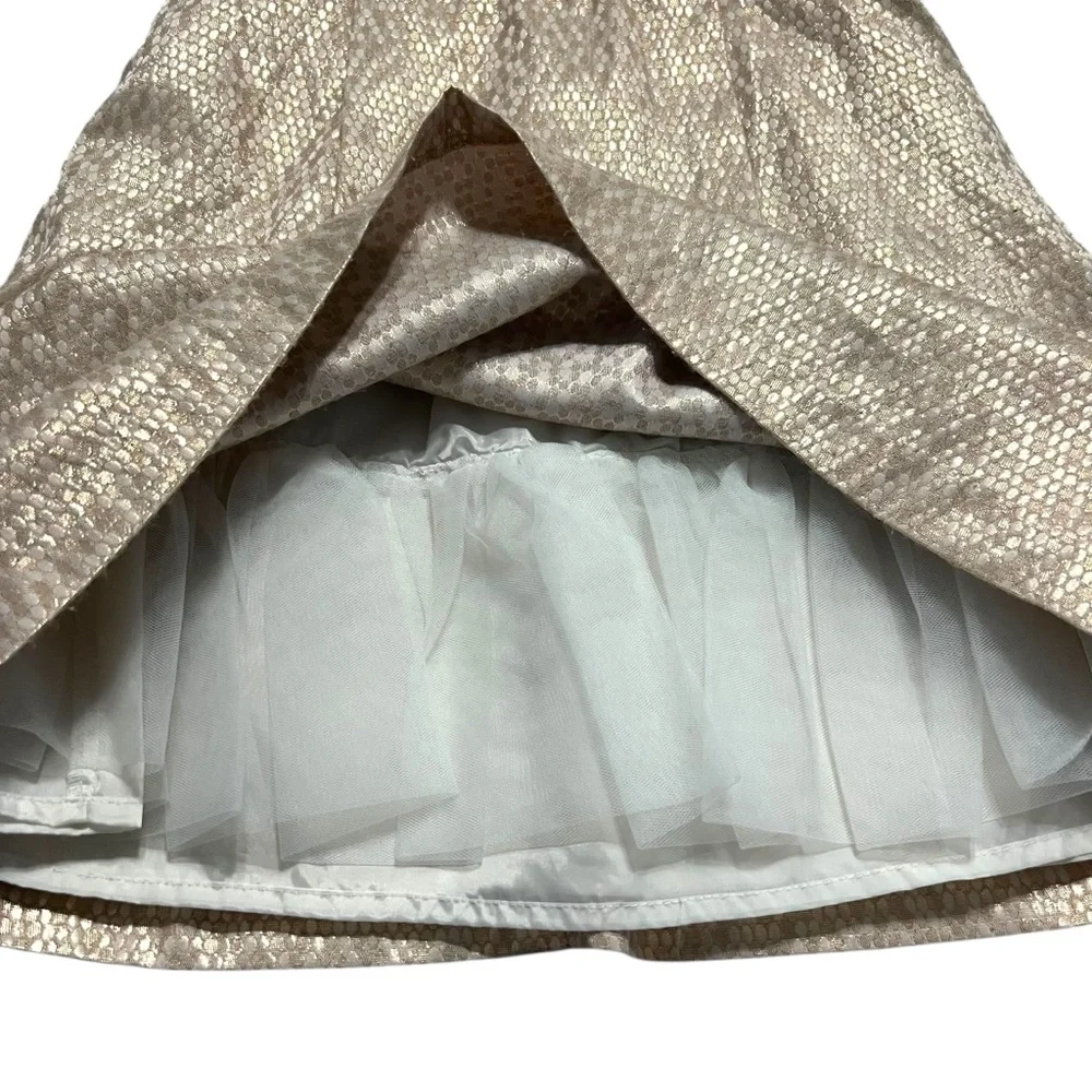Gymboree 5T Champagne Gold Metallic Special Occasion Dress